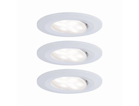 Zestaw opraw do wbudowania CALLA LED 3x6W 530lm okrągła wychylna 4000K IP65 230V biały matowy