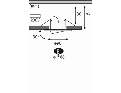 Zestaw opraw do wbudowania CALLA LED 3x6W 530lm okrągła wychylna 4000K IP65 230V biały matowy - 5