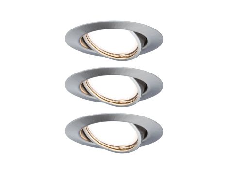 Oprawa do wbudowania Base LED GU10 3x5W 3x350lm 230V 51mm żelazo szczotkowane / metal