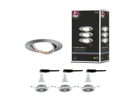 Oprawa do wbudowania Base LED GU10 3x5W 3x350lm 230V 51mm żelazo szczotkowane / metal - 6