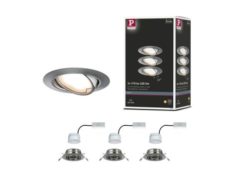 Oprawa do wbudowania Base ruchoma 3x5W 3x370lm 51mm 3000K IP20 230V żelazo szczotkowane/metal - 7