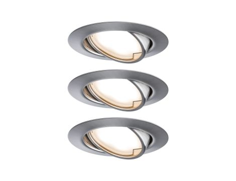 Oprawa do wbudowania Base ruchoma 3x5W 3x370lm 51mm 3000K IP20 230V żelazo szczotkowane/metal