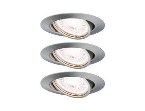 Oprawa do wbudowania Base ruchoma LED 3-st ściemnianie GU10 3x5W 3x350lm 3000K 230V 51mm żelazo szczotkowane / metal