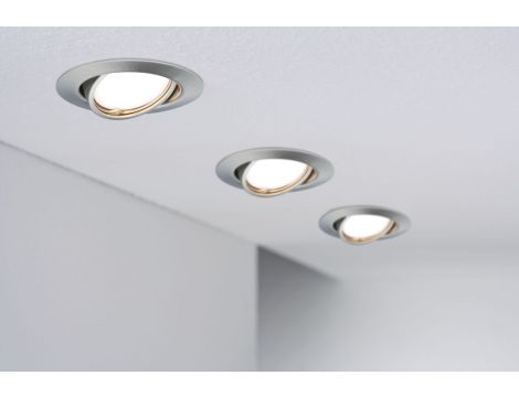 Oprawa do wbudowania Base ruchoma LED 3-st ściemnianie GU10 3x5W 3x350lm 3000K 230V 51mm żelazo szczotkowane / metal - 7