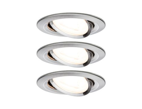 Oprawa do wbudowania NOVA LED wychylna zestaw 3xGU10 6,5W 460lm 2700K 84mm 230V żelazo szczotkowane / aluminium