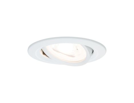 Oprawa do wbudowania NOVA LED wychylna GU10 6.5W 460lm 84mm 2700K IP23 230V biały mat / aluminium