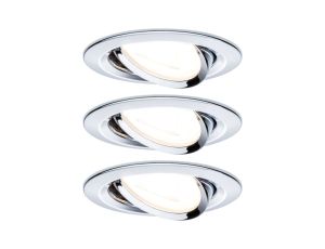 Oprawa do wbudowania NOVA LED wychylna zestaw 3xGU10 6,5W 460lm 2700K 84mm 230V chrom / aluminium