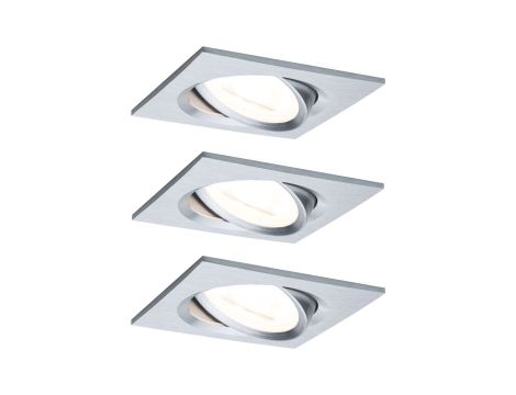 Oprawa do wbudowania NOVA LED wychylna zestaw 3xGU10 6.5W 460lm 84x84mm 2700K 230V aluminium