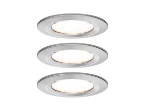 Oprawa do wbudowania NOVA LED stała 3xGU10 6.5W 460lm 78mm 2700K IP44 230V szczotkowane żelazo / aluminium
