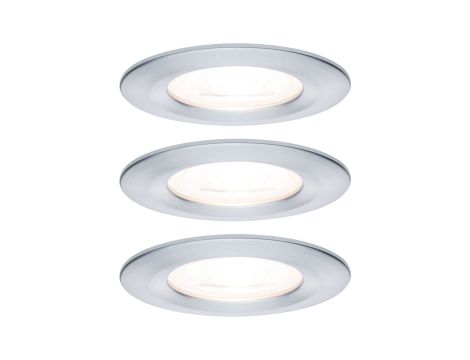Oprawa do wbudowania NOVA LED stała zestaw 3xGU10 6.5W 460lm 78mm 2700K IP44 230V aluminium