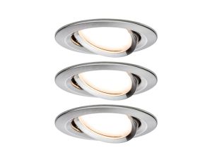 Oprawa do wbudowania NOVA COIN LED wychylna zestaw 3x6W 470lm 84mm 2700K IP23 230V szczotkowane żelazo / aluminium