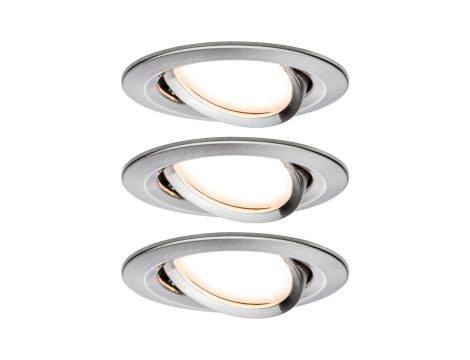 Oprawa do wbudowania NOVA COIN LED wychylna zestaw 3x6W 470lm 84mm 2700K IP23 230V szczotkowane żelazo / aluminium