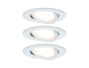 Oprawa do wbudowania NOVA COIN LED wychylna zestaw 3x6W 470lm 84mm 2700K IP23 230V biały mat