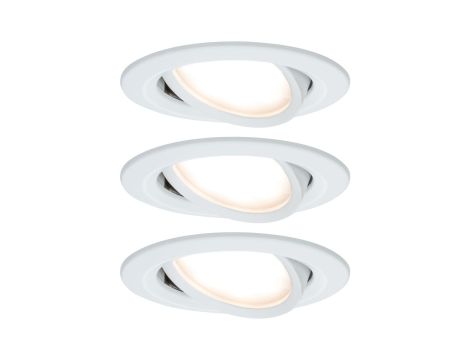 Oprawa do wbudowania NOVA COIN LED wychylna zestaw 3x6W 470lm 84mm 2700K IP23 230V biały mat