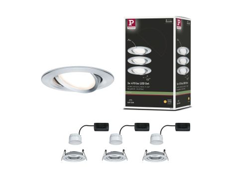 Oprawa do wbudowania NOVA COIN LED wychylna zestaw 3x6W 470lm 84mm 2700K IP23 230V aluminium - 5