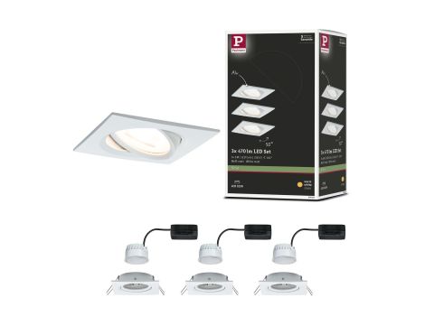 Oprawa do wbudowania NOVA COIN LED wychylna zestaw 3x6W 470lm 84x84mm 2700K IP23 230V biały mat - 8