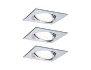 Oprawa do wbudowania NOVA COIN LED wychylna zestaw 3x6W 470lm 84x84mm 2700K IP23 230V aluminium