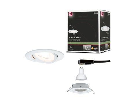 Oprawa do wbudowania NOVA LED DIM wychylna GU10 6.5W 460lm 84mm 2700K IP23 230V biały mat - 5