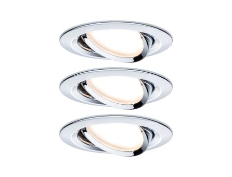 Oprawa do wbudowania NOVA LED DIM wychylna 3xGU10 6.5W 460lm 84mm 2700K IP23 230V chrom