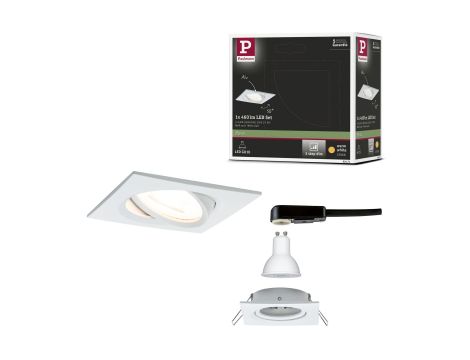 Oprawa do wbudowania NOVA LED DIM wychylna GU10 6.5W 460lm 84x84mm 2700K IP23 230V biały mat - 6
