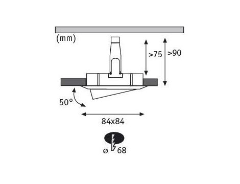Oprawa do wbudowania NOVA LED DIM wychylna GU10 6.5W 460lm 84x84mm 2700K IP23 230V aluminium - 4