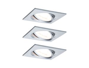 Oprawa do wbudowania NOVA LED DIM wychylna zestaw 3xGU10 6.5W 460lm 84x84mm 2700K IP23 230V chrom