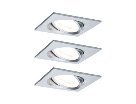 Oprawa do wbudowania NOVA LED DIM wychylna zestaw 3xGU10 6.5W 460lm 84x84mm 2700K IP23 230V chrom