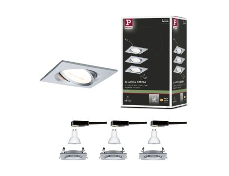 Oprawa do wbudowania NOVA LED DIM wychylna zestaw 3xGU10 6.5W 460lm 84x84mm 2700K IP23 230V chrom - 8