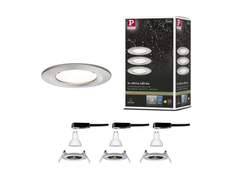 Oprawa do wbudowania NOVA LED DIM stała zestaw 3xGU10 6.5W 460lm 78mm 2700K IP44 230V szczotkowane żelazo - 9