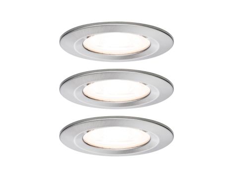 Oprawa do wbudowania NOVA LED DIM stała zestaw 3xGU10 6.5W 460lm 78mm 2700K IP44 230V szczotkowane żelazo