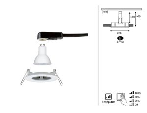 Oprawa do wbudowania NOVA LED DIM stała GU10 6.5W 460lm 78mm 2700K IP44 230V biały mat - image 2