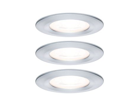 Oprawa do wbudowania NOVA LED DIM stała zestaw 3xGU10 6.5W 460lm 78mm 2700K IP44 230V aluminium