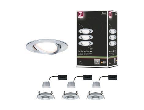Oprawa do wbudowania NOVA COIN LED DIM wychylna zestaw 3x6W 470lm 84mm 2700K IP23 230V aluminium - 6