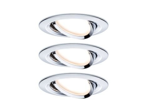 Oprawa do wbudowania NOVA COIN LED DIM wychylna zestaw 3x6W 470lm 84mm 2700K IP23 230V chrom