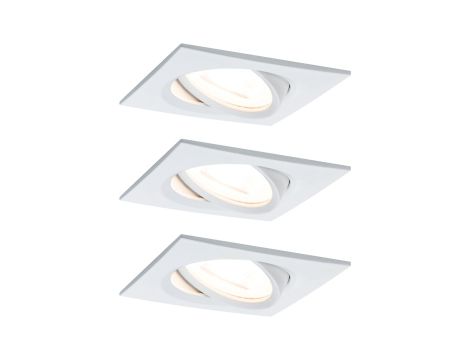 Oprawa do wbudowania NOVA COIN LED DIM wychylna zestaw 3x6W 470lm 84x84mm 2700K IP23 230V biały mat