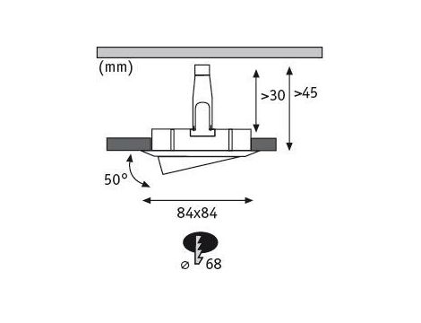 Oprawa do wbudowania NOVA COIN LED DIM wychylna 6W 470lm 84x84mm 2700K IP23 230V aluminium - 6