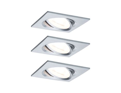 Oprawa do wbudowania NOVA COIN LED DIM wychylna zestaw 3x6W 470lm 84x84mm 2700K IP23 230V aluminium