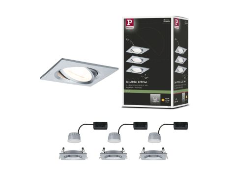Oprawa do wbudowania NOVA COIN LED DIM wychylna zestaw 3x6W 470lm 84x84mm 2700K IP23 230V aluminium - 7