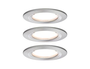 Oprawa do wbudowania NOVA COIN LED DIM stała zestaw 3x6W 470lm 78mm 2700K IP44 230V szczotkowane żelazo