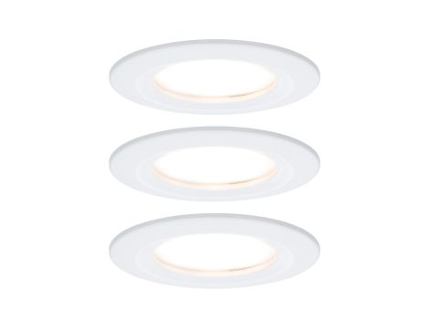 Oprawa do wbudowania NOVA COIN LED DIM stała zestaw  3x6W 470lm 78mm 2700K IP44 230V biały mat