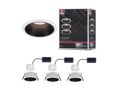 Oprawa do wbudowania COLE COIN LED 3-STEP DIM 3x6W 470lm 2700K IP44 230V biały / czarny matowy - 10