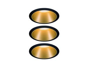 Oprawa do wbudowania COLE COIN LED 3-STEP DIM zestaw 3x6W 470lm 2700K IP44 230V Czarny/Złoty-matowy