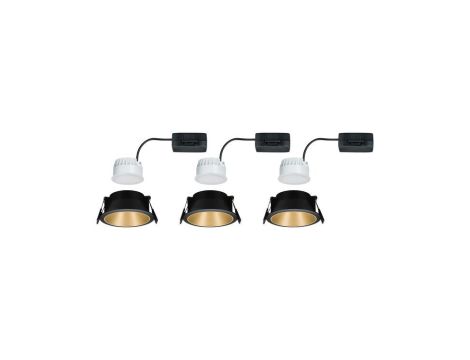 Oprawa do wbudowania COLE COIN LED 3-STEP DIM zestaw 3x6W 470lm 2700K IP44 230V Czarny/Złoty-matowy - 2