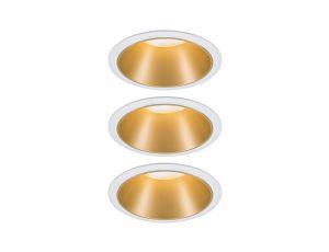 Oprawa do wbudowania COLE COIN LED 3-STEP DIM zestaw 3x6W 470lm 2700K IP44 230V biały / złoty-matowy