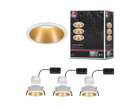 Oprawa do wbudowania COLE COIN LED 3-STEP DIM zestaw 3x6W 470lm 2700K IP44 230V biały / złoty-matowy - 11
