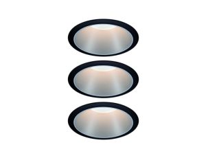 Oprawa do wbudowania COLE COIN LED 3-STEP DIM zestaw 3x6W 470lm 2700K IP44 230V Cz/Srebrny-matowy