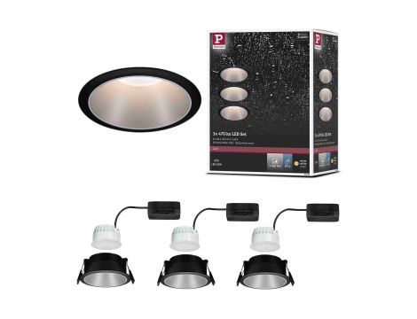 Oprawa do wbudowania COLE COIN LED 3-STEP DIM zestaw 3x6W 470lm 2700K IP44 230V Cz/Srebrny-matowy - 13