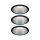 Oprawa do wbudowania COLE COIN LED 3-STEP DIM zestaw 3x6W 470lm 2700K IP44 230V Cz/Srebrny-matowy