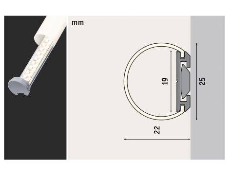Profil aluminiowy do taśm LED 200 cm aluminium / tworzywo sztuczne - 6