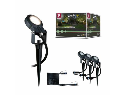 Reflektor ogrodowy Plug & Shine STING zestaw przedłużający 3x6W 3000K 520lm DIM IP67 24V antracyt / aluminum - 10